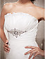  Sheath/Column Strapless Court Train Organza Wedding Dress