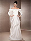  Sheath/Column Off-the-shoulder Floor-length Satin  Wedding Dress