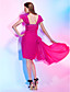  Sheath/Column Off-the-shoulder Knee-length Chiffon Cocktail Dress