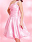  A-line One Shoulder Knee-length Taffeta Cocktail Dress