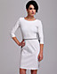  ts eenvoud contrast 3/4 mouw schede jurk