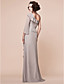  Sheath/Column One Shoulder Floor-length Chiffon And Stretch Satin Mother Of The Bride Dress