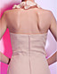  A-line Halter Knee-length Chiffon Cocktail Dress