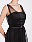  Sheath/Column Floor-length Tulle And Satin Bridesmaid Dress With Straps