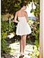  A-line Strapless Short Mini Satin Wedding Dress