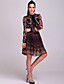  ts tribal puffy mouw chiffon jurk