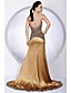  Trumpet/Mermaid Strapless Sweep/Brush Train Chiffon And Charmeuse Evening Dress