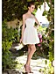  A-line Strapless Short Mini Satin Wedding Dress