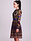  ts tribal puffy mouw chiffon jurk