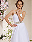  A-line Spaghetti Straps Floor-length Tulle Wedding Dress