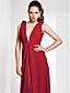  Sheath/ Column V-neck Floor-length Chiffon Evening Dress