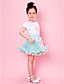  Blue Trimming Bowknot Chiffon Girl Skirt With Lining