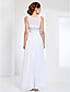  Sheath/Column Jewel Neck Floor-length Chiffon Evening Dress