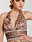  Sheath / Column Halter Floor-length Chiffon Evening Dress