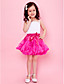  fuchsia trimning bowknot chiffon pige nederdel med foring