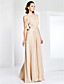  Off-the-shoulder Sheath/Column Floor-length Chiffon Evening Dress