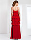  Sheath/Column Spaghetti Strap Chiffon And Lace Evening Dress