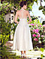  A-line Halter Tea-length Taffeta Wedding Dress