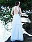  Sheath/Column Halter  Sweep/Brush Train Satin Chiffon Wedding Dress