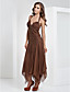  A-line Halter Tea-length Chiffon Evening Dress
