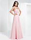  A-line One Shoulder Sweetheart Floor-length Chiffon Evening Dress