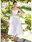  A-line Strapless Ankle-length Taffeta Wedding Dress