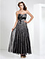  Sheath/Column Sweetheart Floor-length Tulle And Stretch Satin Evening Dress