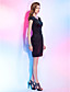  Sheath/Column Notched Neckline Short/Mini Satin Cocktail Dress