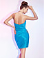  Sheath/Column Strapless Short/Mini Taffeta Cocktail Dress