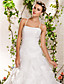  Ball Gown Strapless Court Train Organza Wedding Dress