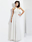  a-line Juwel bodenlangen Chiffon Abendkleid