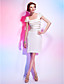  Sheath/ Column Square Knee-length Spandex Over Sequined Cocktail Dress