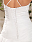  Ball Gown Strapless Court Train Organza Wedding Dress