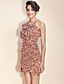  TS Flower Printed Halter Bodycon Dress