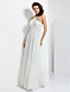  a-line Juwel bodenlangen Chiffon Abendkleid