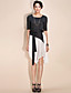  TS Asymmetrical Color Blocking  Dress