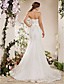  Trumpet/Mermaid High Neck Court Train Lace Tulle Wedding Dress