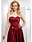  A-line Sweetheart Asymmetrical Floor-length Stretch Satin Lace Evening Dress