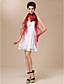  Rayon With Button and Pearls Special Occasion Shawl In Red