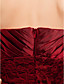  A-line Sweetheart Asymmetrical Floor-length Stretch Satin Lace Evening Dress