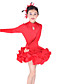  Dancewear spandex med flæser præstation dresse for børn flere farver