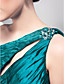  A-line One Shoulder Sweep/ Brush Train Stretch Satin Evening Dress