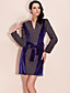  ts Farbblock Wolle und Samt Mischgewebe Kleid