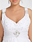  TANIA - Abito da Sposa in Chiffon (Taglia Forte)