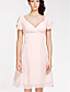 A-line V-neck Knee-length Chiffon Bridesmaid Dress