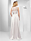  A-line Jewel Asymmetrical Stretch Satin Organza Evening Dress