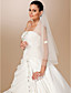  One-tier Tulle Pearl Trim Edge Elbow Wedding Veil With Pearls / Satin Flower (More Colors)