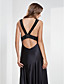  Sheath/Column V-neck  Floor-length Satin Evening Dress