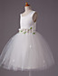  Ballkleid scoop knielangen Satin und Tüll Blumenmädchen Kleid