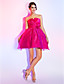  bola vestido strapless corto / mini vestido de cóctel de organza sobre tafetán